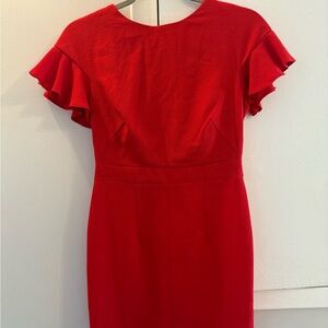 ASOS Red Mini Dress with Ruffle Sleeves